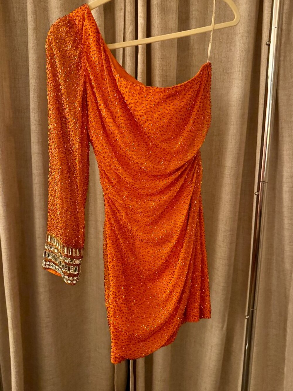 Orange Beaded Sherri Hill Dress 2